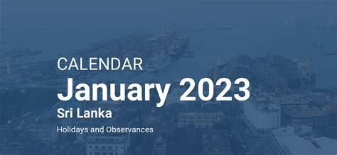  january 2023 calendar sri lanka