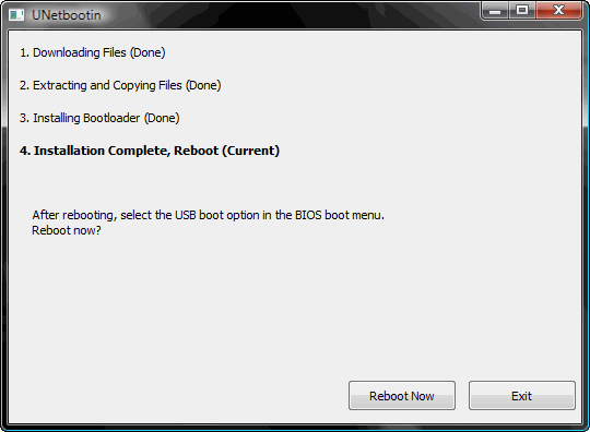 unetbootin complete