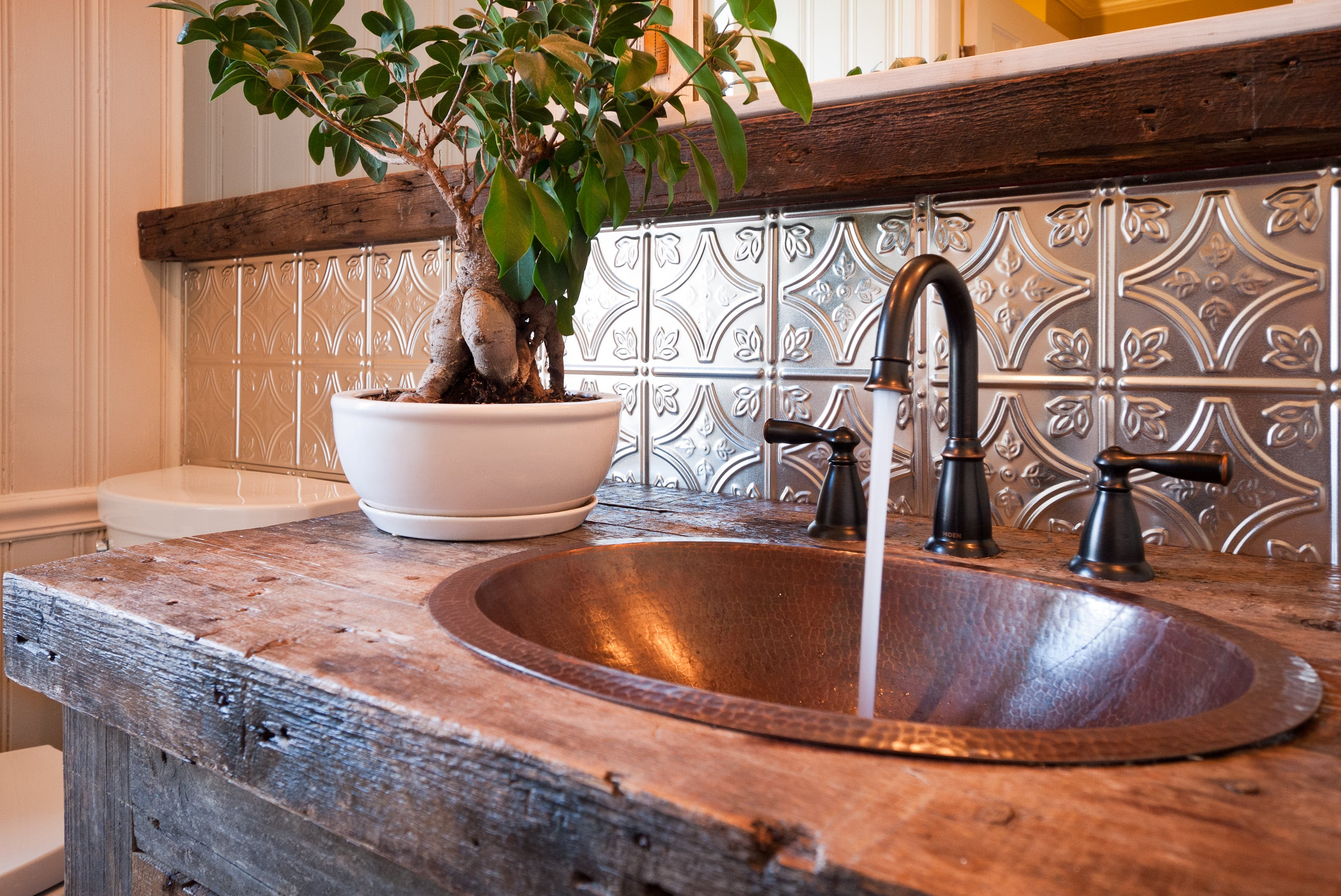 Tin ceiling tiles for backsplash