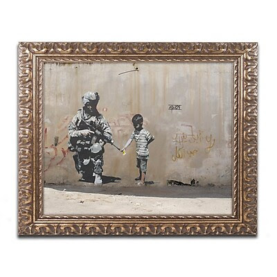 Trademark Global Banksy 'Peace' 16 x 20 Ornate Framed Art (ALI0809-G1620F)