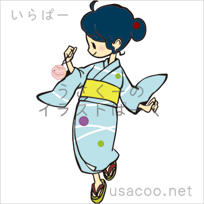 浴衣の女の子の無料イラスト素材 登録不要のイラストぱーく