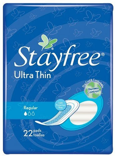 Stayfree Ultra Thin Pads, Regular, 22-Count Package (Pack of 2)