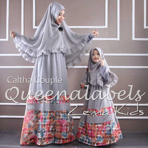 Caltha 3 Grey Baju Muslim Gamis Modern