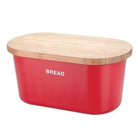 Zeller 25350 Cassetta per il pane in melamina/bambù, 39 x 23 x 18,5, colore: Rosso