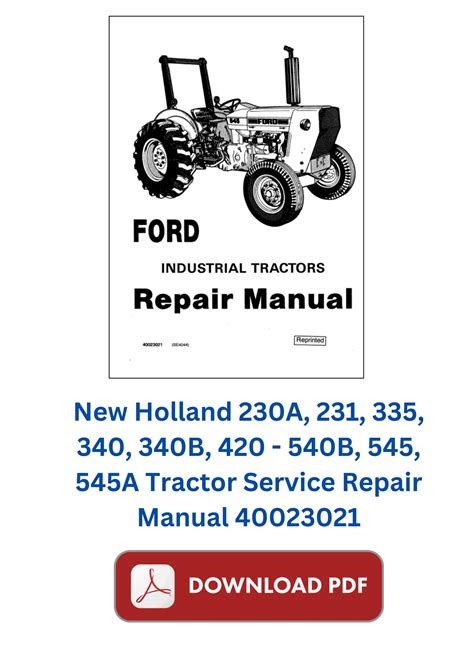 eBook Ford New Holland 230a Factory Workshop Manual (PDF / ePub)