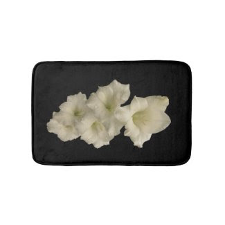 White Gladiola Flower Bath Mats