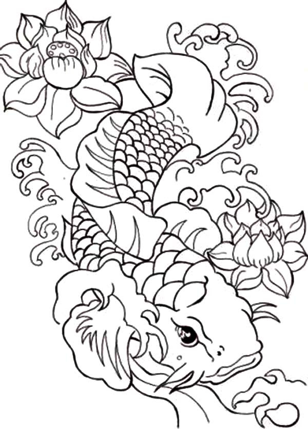 Koi Fish Coloring Page at GetColorings.com | Free printable colorings