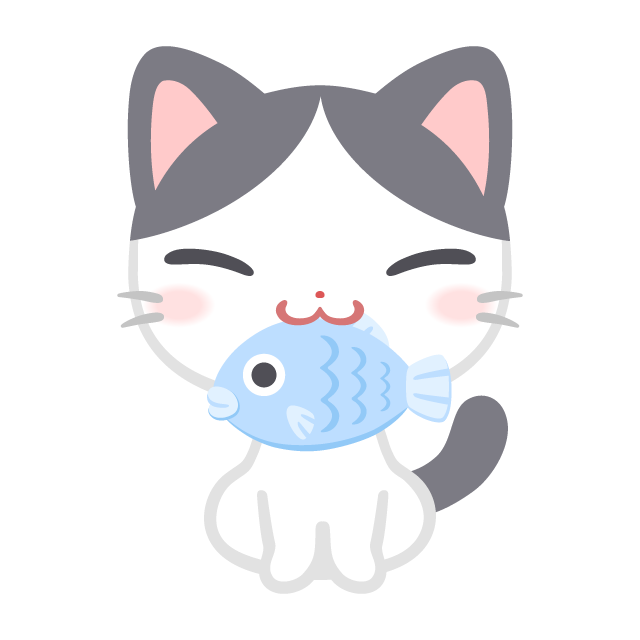お魚くわえたぶち猫の無料ベクターイラスト素材 Picaboo ピカブー 無料ベクターイラスト素材