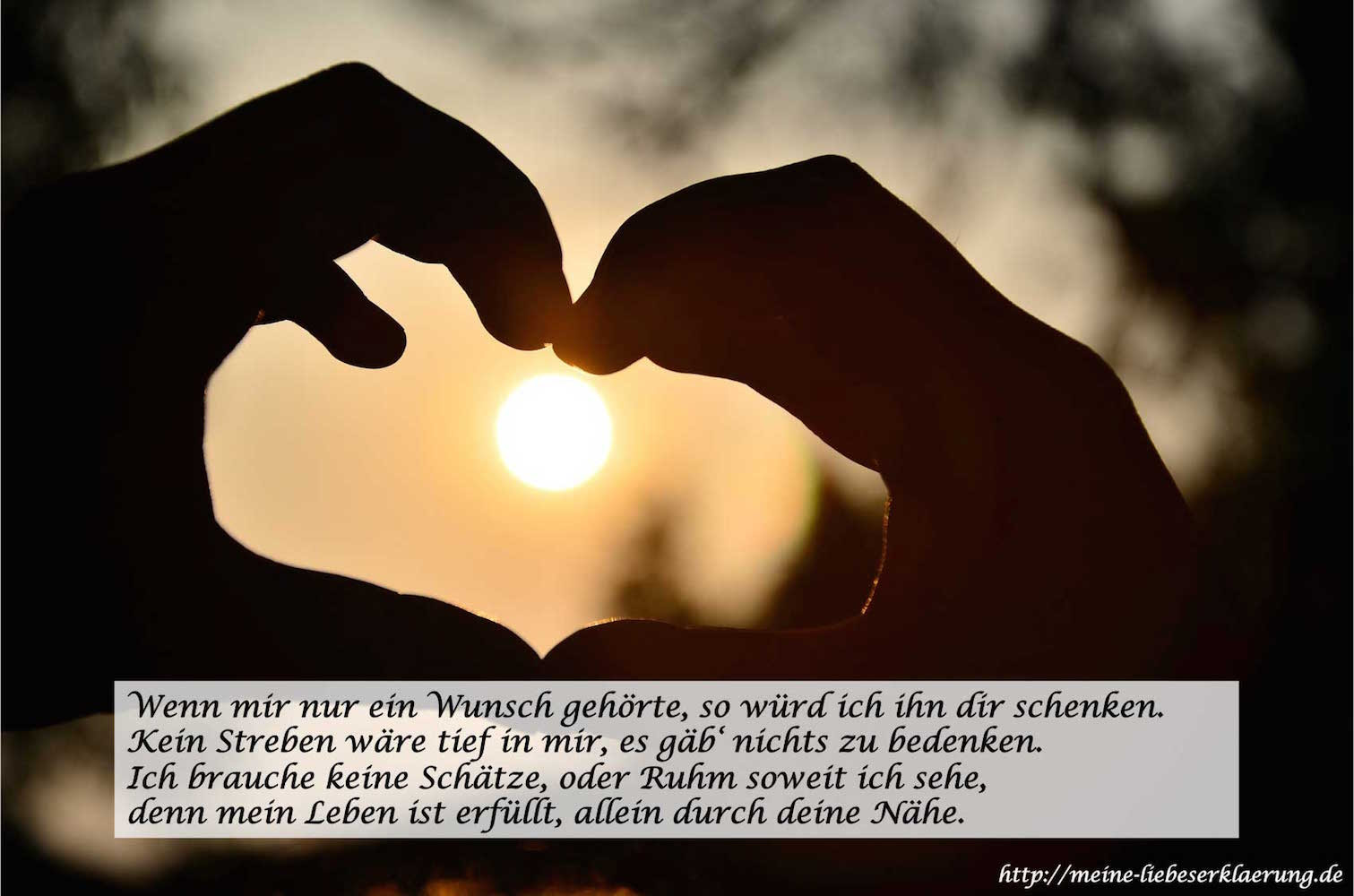 liebesspruch sonnenuntergang
