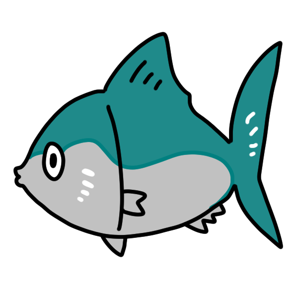 青い魚のイラスト かわいいフリー素材が無料のイラストレイン