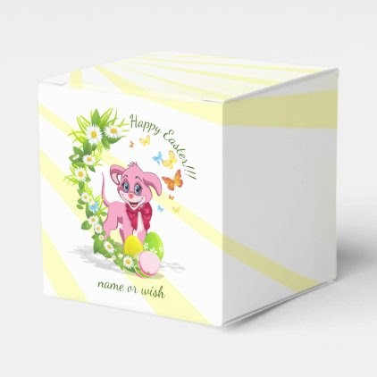 Happy Easter Heart Nose Puppy Cartoon Favor Box