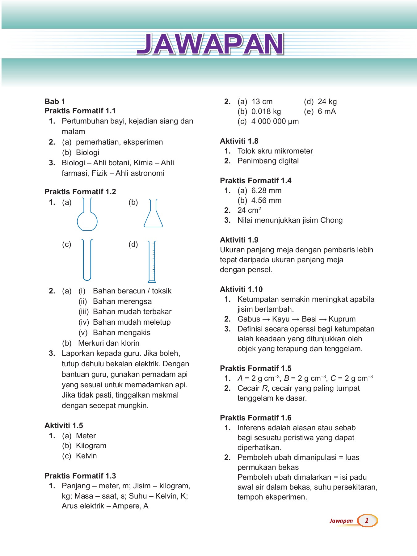 Latihan Dan Jawapan Sains Tingkatan 2 Kssm