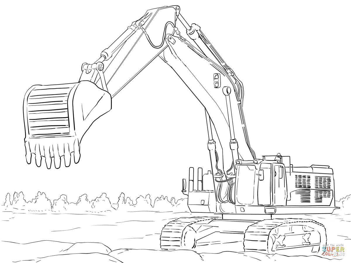 Caterpillar Excavator coloring page | Free Printable ...