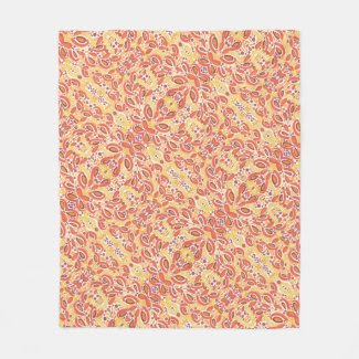 Citrus Orange Abstract Pattern Fleece Blanket