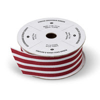 Cherry Cobbler 1-1/4" Striped Grosgrain Ribbon