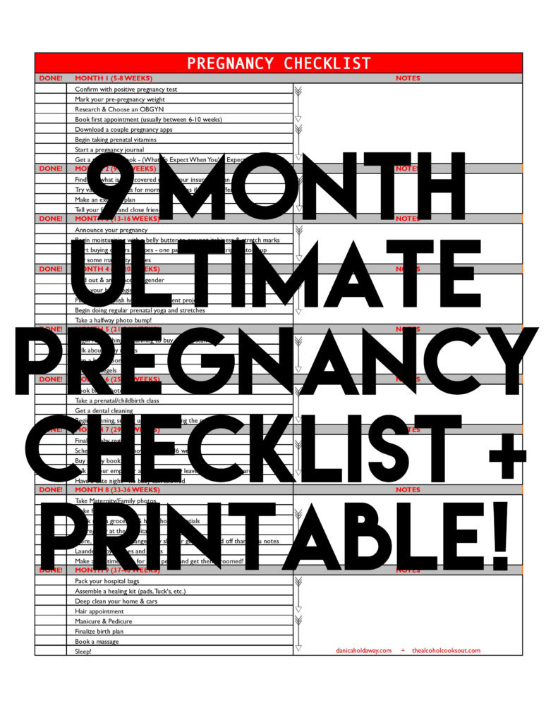 My 9 Month Pregnancy  Checklist  Danica Holdaway