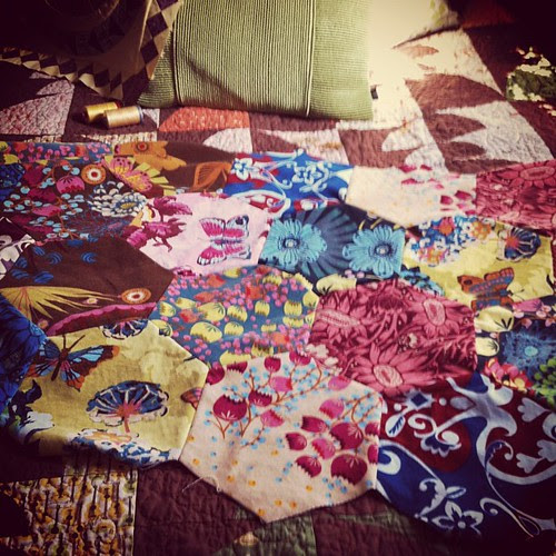 Giant (9") hexagons from velveteen