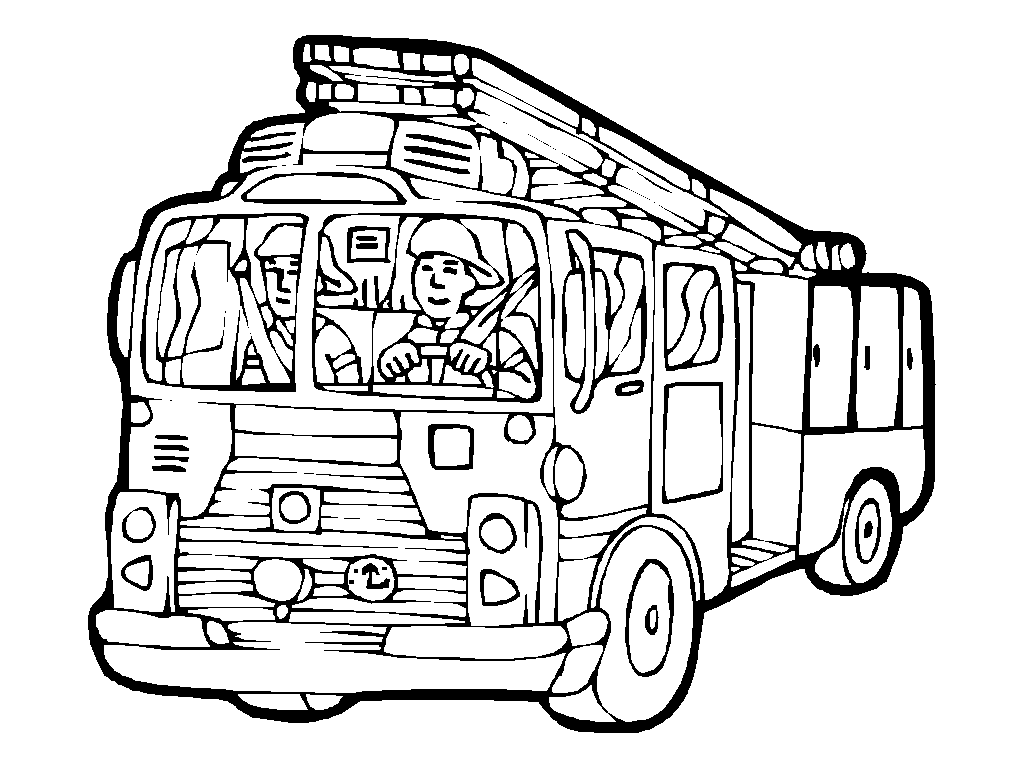 Dessin Jeux de coloriage camion pompier a colorier