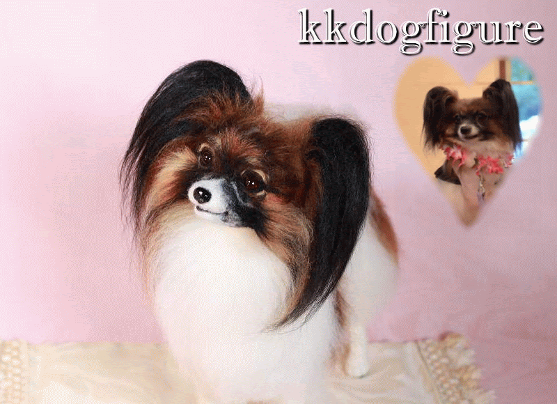 パピヨンオーダーメイド フィギュアpちゃん 羊毛フェルト犬オーダーメイドkkdogfigure作品gallery