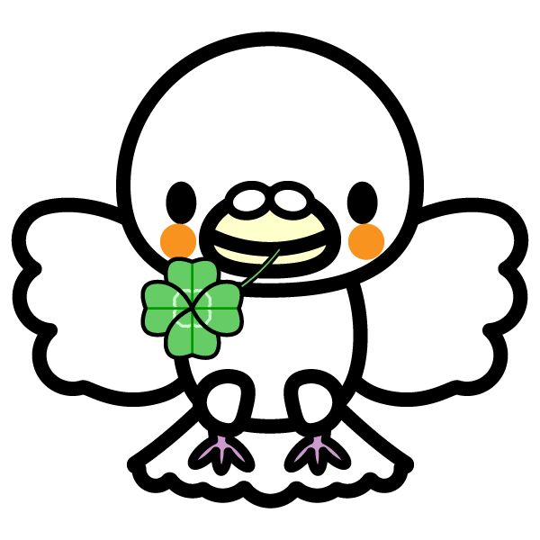 かわいい平和の白い鳩の無料イラスト 商用フリー オイデ43