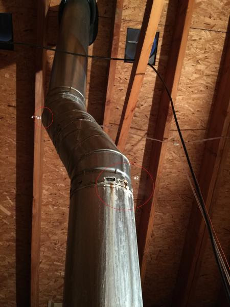 Condensation from water heater vent in attic ...