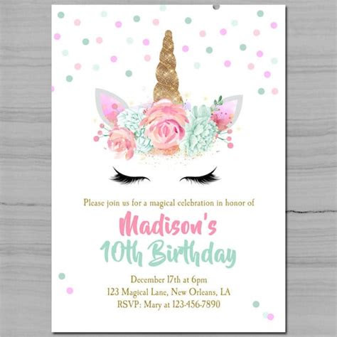 Are you looking for a way to make your next birthday celebration extra special? unicorn birthday invitation printable or printed with free shipping