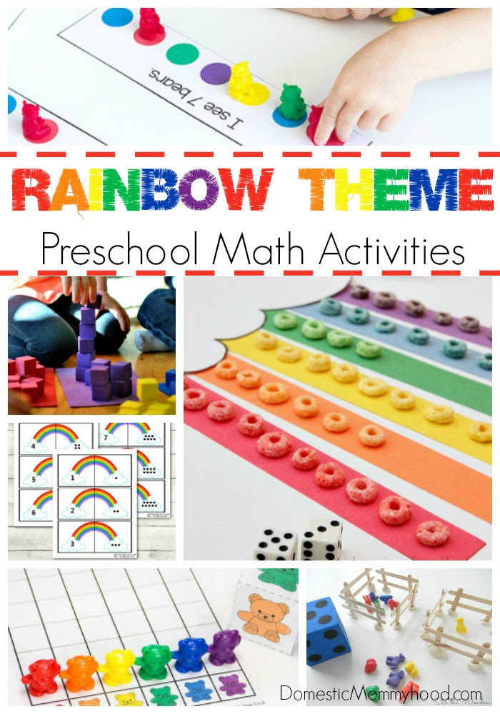 Rainbow Theme Preschool Math Activities - Domestic Mommyhood