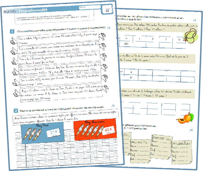 Evaluations Pour la fin d'année - CM1 CM2 - Mon école
