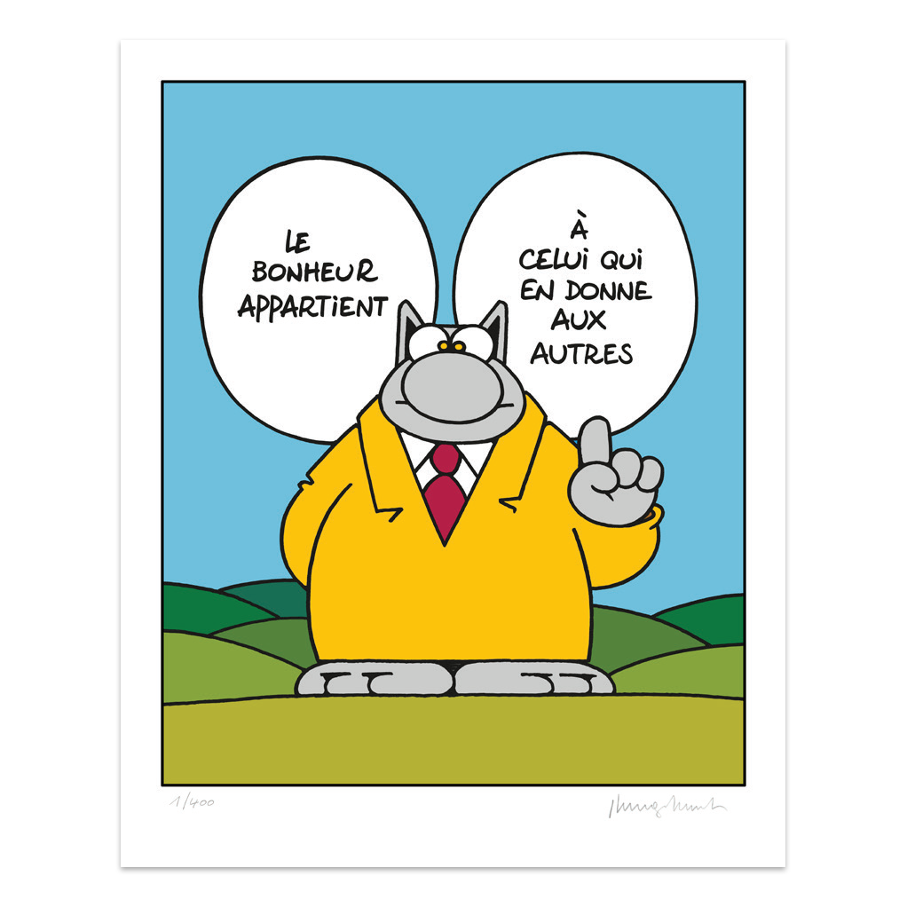 Serigraphie Le Chat Bonheur Serigraphies Chez Le Chat De Geluck A L Achat Sur 9ᵉ Store