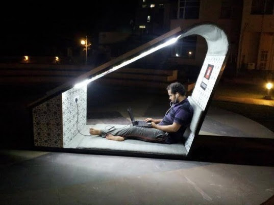 Chitkara university, reader submitted content, clean energy, charging station, site furniture, tech montrer, eco furniture, student project, clean energy charging station, solar lounge