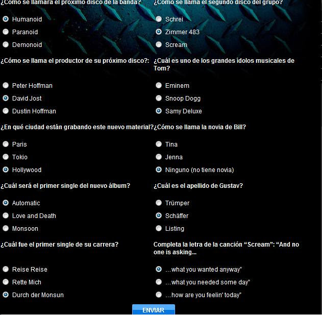 MTV Batallas Tokio Hotel Answers by kissicysun