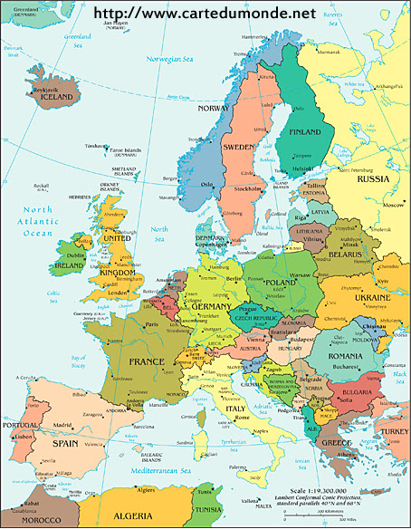 europakarte drucken Groß Politische Europakarte Kontinent