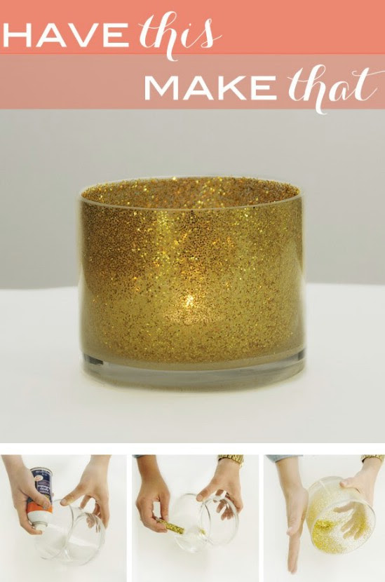 DIY Glittery Votives