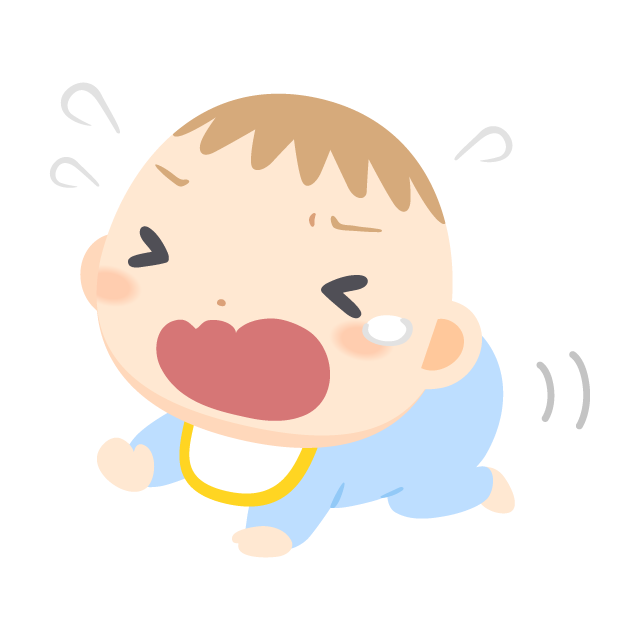 泣きながらはいはいで逃げる赤ちゃんの無料ベクターイラスト素材 Picaboo ピカブー 無料ベクターイラスト素材