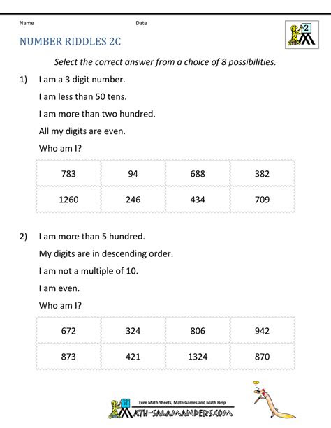  second grade place value worksheets