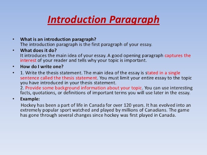 How To Write A Introduction For An Essay