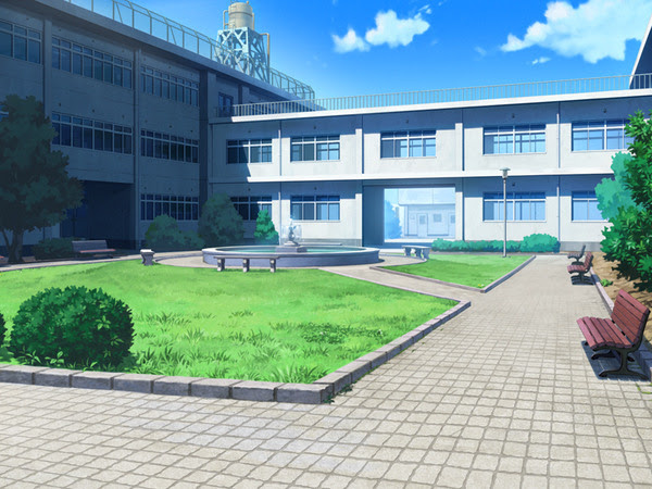 フリー素材 背景 学校 中庭 Pixiv年鑑 B