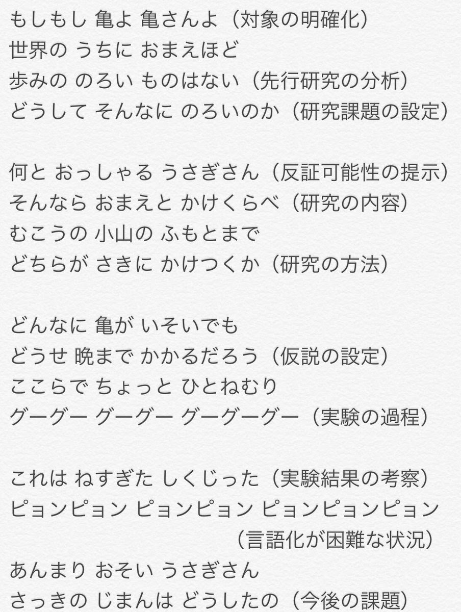 改めて童謡 うさぎとかめ の歌詞を見直してみたら わりとしっかりした論文に見えてきた ツイナビ