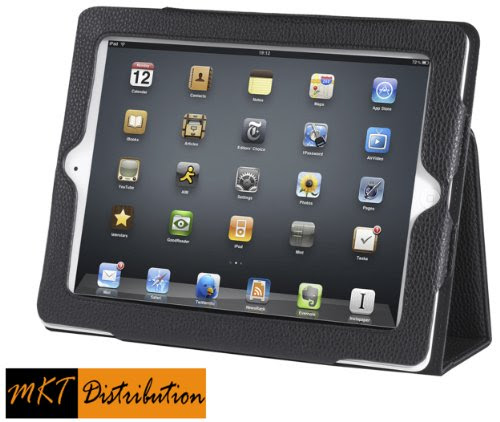 iPad 4 Case - New iPad (4th Gen) iPad 3 Case and iPad 2 Leather Case Cover with Built-in Stand and Premium Interior - Automatically Wakes and Puts Your iPad 4 - iPad 3 and iPad 2 to Sleep Every Time - (Black) by MKT iPad Cases