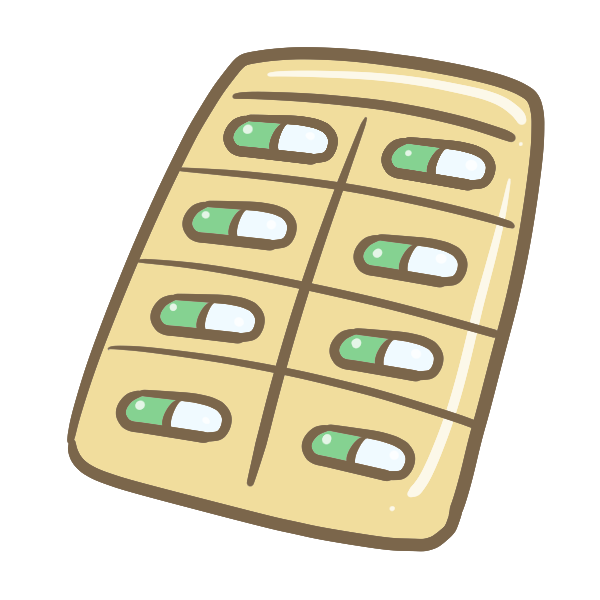 カプセル錠剤シート グリーン のイラスト かわいいフリー素材が無料のイラストレイン