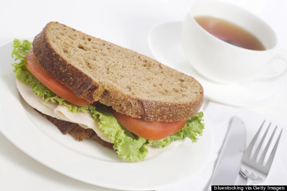 turkey sandwich on wheat bread