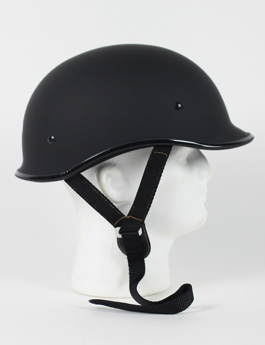 DOT Polo Style Flat Black Motorcycle Helmet