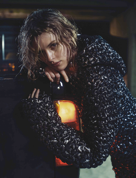 EXIT MAGAZINE SUMMER EDITORIAL WOVEN METALLIC HOODIE