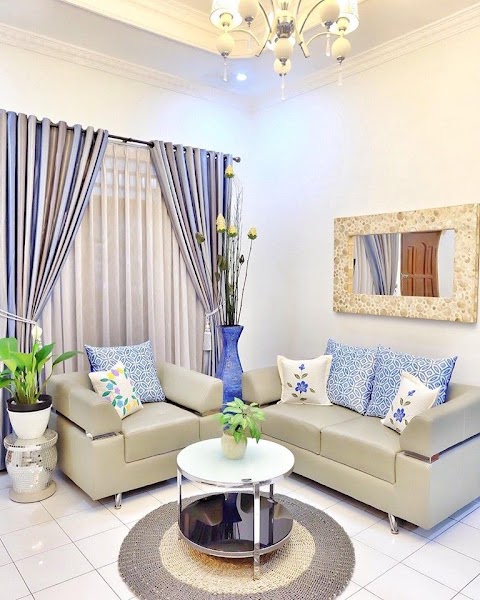 dekorasi ruang keluarga tanpa sofa