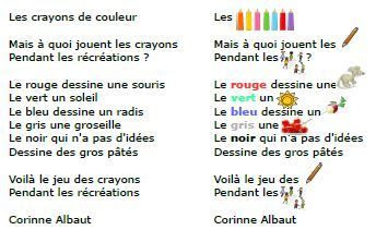 Poesie Les Crayons De Couleur Cp Ce1 Ulis Un An D Ecole