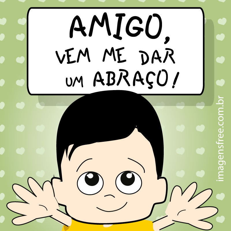 Mensagem Dia do Amigo com desenho de menino - Imagens Free