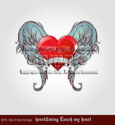 イラスト イメージ作成 足跡 素材屋 ひとりメーカー ひとりブランド イラスト 羽の生えたハート Heart Wing