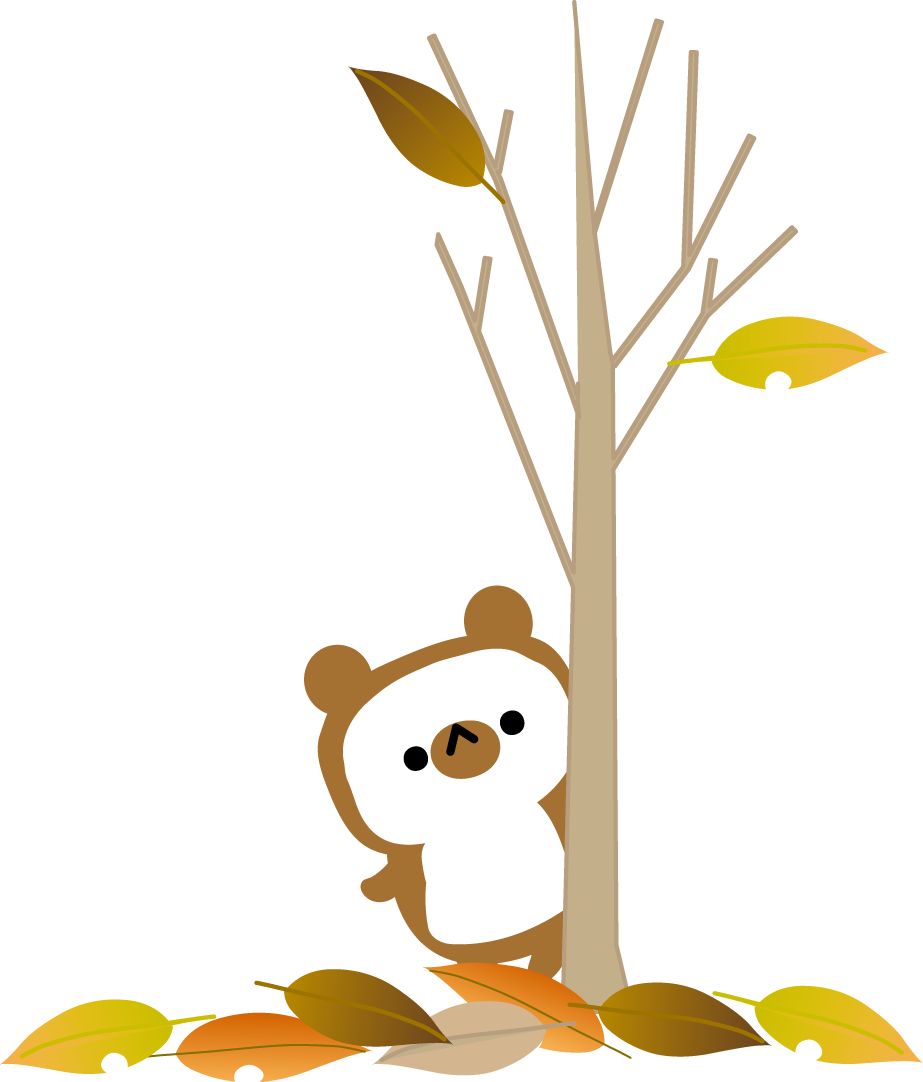 秋のたぬきのイラスト 無料イラスト