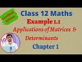 Class 12 Maths Example 1.1 Chapter 1 Applications of Matrices and Determinants