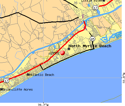 Myrtle Beach Sc Zip Code Map